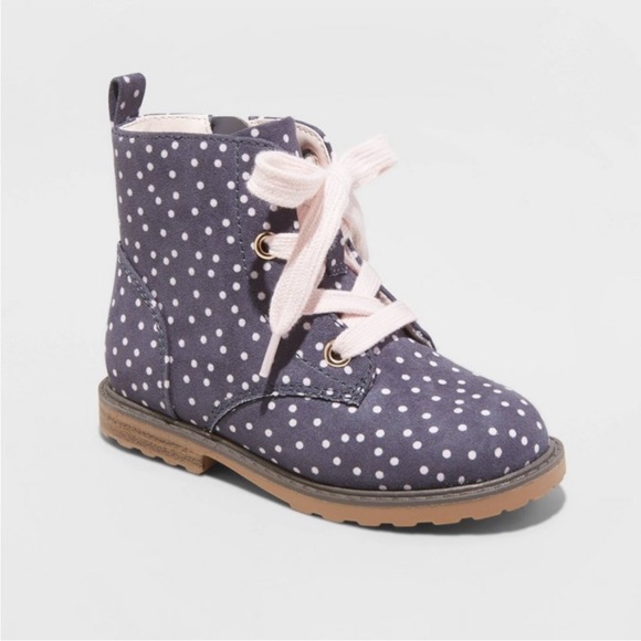Cat & Jack Shoes Toddler Girls Giovanna Laceup Zipper Combat Boots